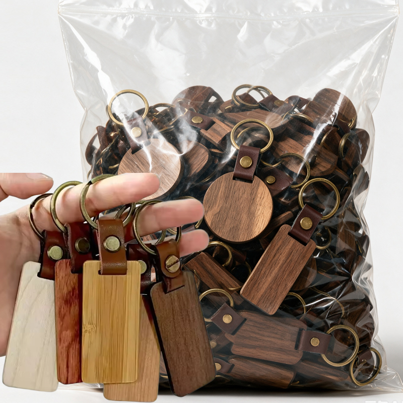 Wood Ring Blank - Gantungan Kunci Kayu Kosong yang Dapat