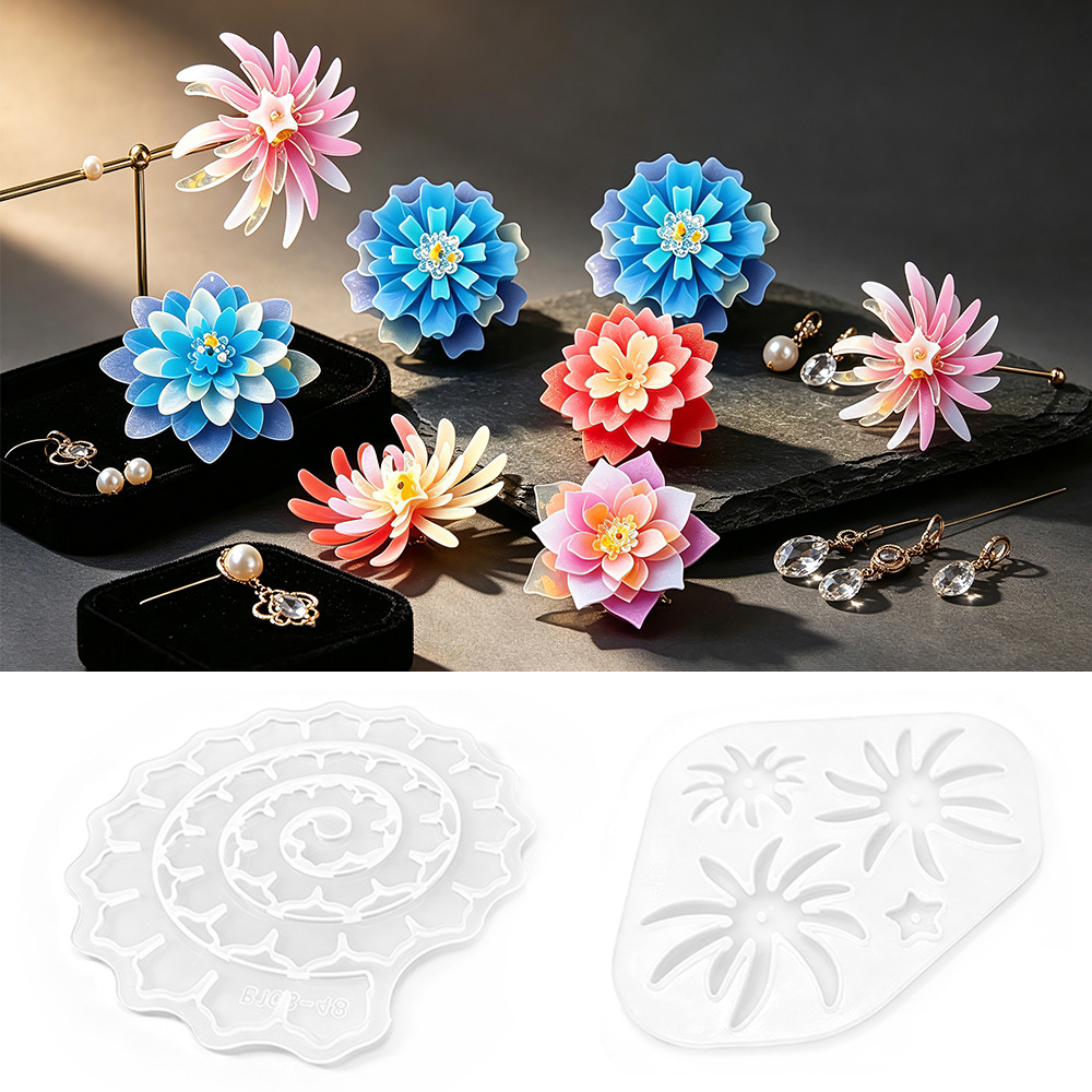 Resin Craft Ideas - Cetakan Silikon Bunga Multi-Lapisan Untuk Kerajinan