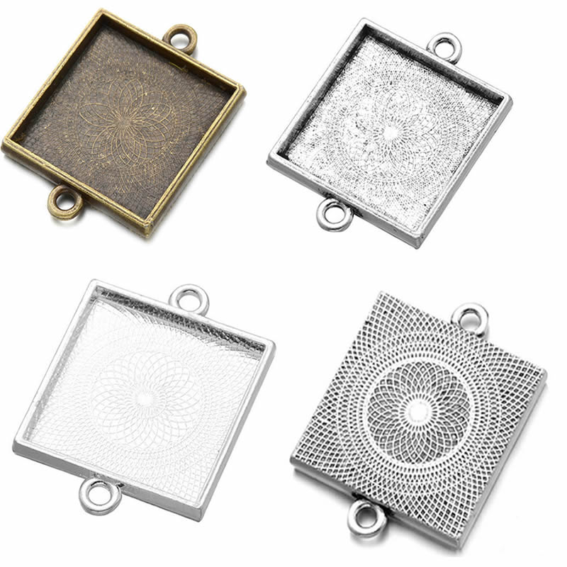 Onebeading Fit 25X25Mm Persegi - Bezels Set Pendant ulasan dan harga