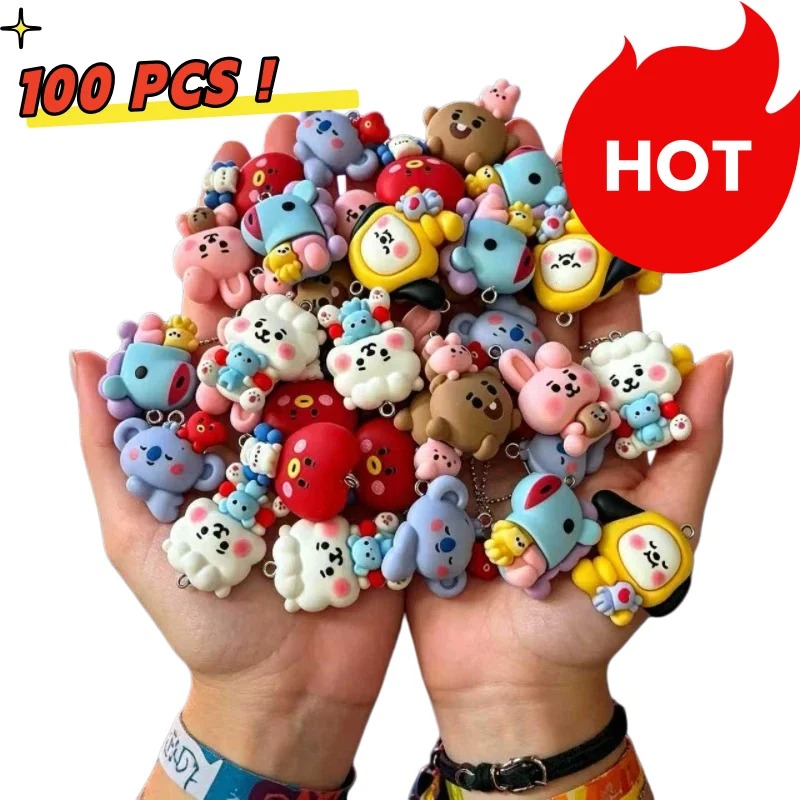 7pcs BT21 Resin Kartun Charm A - Resin Crafts Diy ulasan dan harga